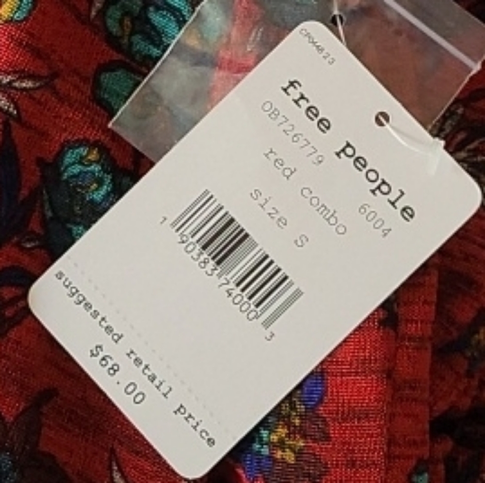 Free People Women's Dock Street Red Floral Combo Top - Picture 8 of 16